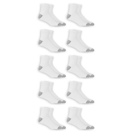 Athletic Works - Athletic Works Men's Ankle Socks, 10 Pack, White, Size ...
