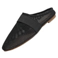 thumbnail image 1 of Mujeres Zapatillas de Verano de Moda Casual Transpirable Malla de Punto Cabeza Redonda Cerrada-Dedo Del Pie Deslizamiento en Mulas con Correa Elástica Tela de Malla Negra, 1 of 9