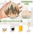 thumbnail image 2 of Yayeee 6 PCS Drink Coasters with Holder Set Woven Absorbent Round Tabletop Hot Pad, Brown Christmas Trees, 2 of 7