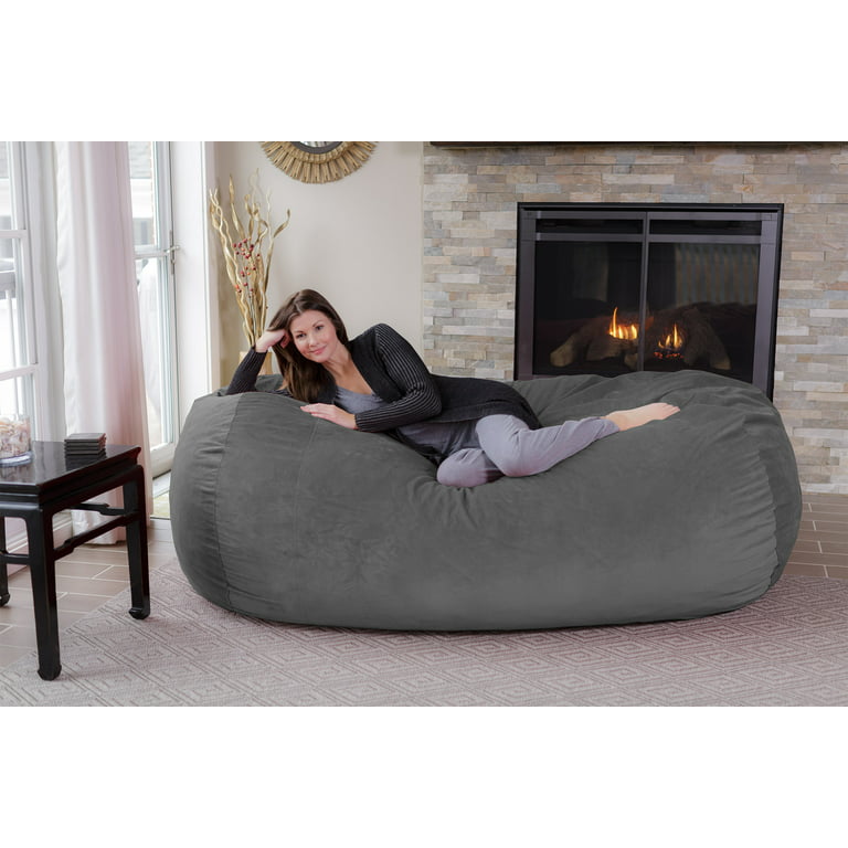 Microsuede 7FT Foam Giant Bean Bag Memory Living Room Chair Lazy