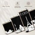 thumbnail image 6 of Elephant Stock Paris Skyline Bw Wall Art - Horizontal Multi Panel Canvas - Living Room Wall Decor - City Multi Panel - Gray And Black Decor - 80" x 36", 6 of 8
