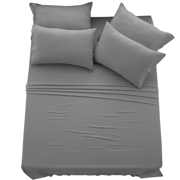 Juego de sábanas LDC LUX DECOR COLLECTION, tamaño completo, gris oscuro