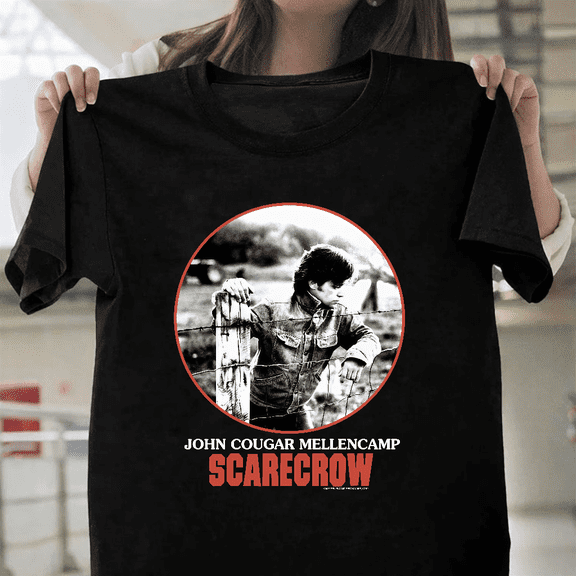 Vintage 80s John Cougar Mellencamp Scarecrow Tour Unisex T-Shirt, up to size 3XL.