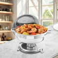thumbnail image 2 of Jacgood 2 Pack 6QT Chafing Dish Buffet Set, Round Buffet Servers and Warmers Set, Silver Stainless Steel Food Warmer with Lid for Party, 2 of 8