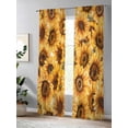 thumbnail image 4 of Sheer Curtains 96 Inches Long 2 Panels Set for Living Room, Yellow Sunflowers Semi Sheer Curtains for Windows, Watercolor Floral Flowers Vintage Voile Window Treatments Rod Pocket Curtain, 4 of 7