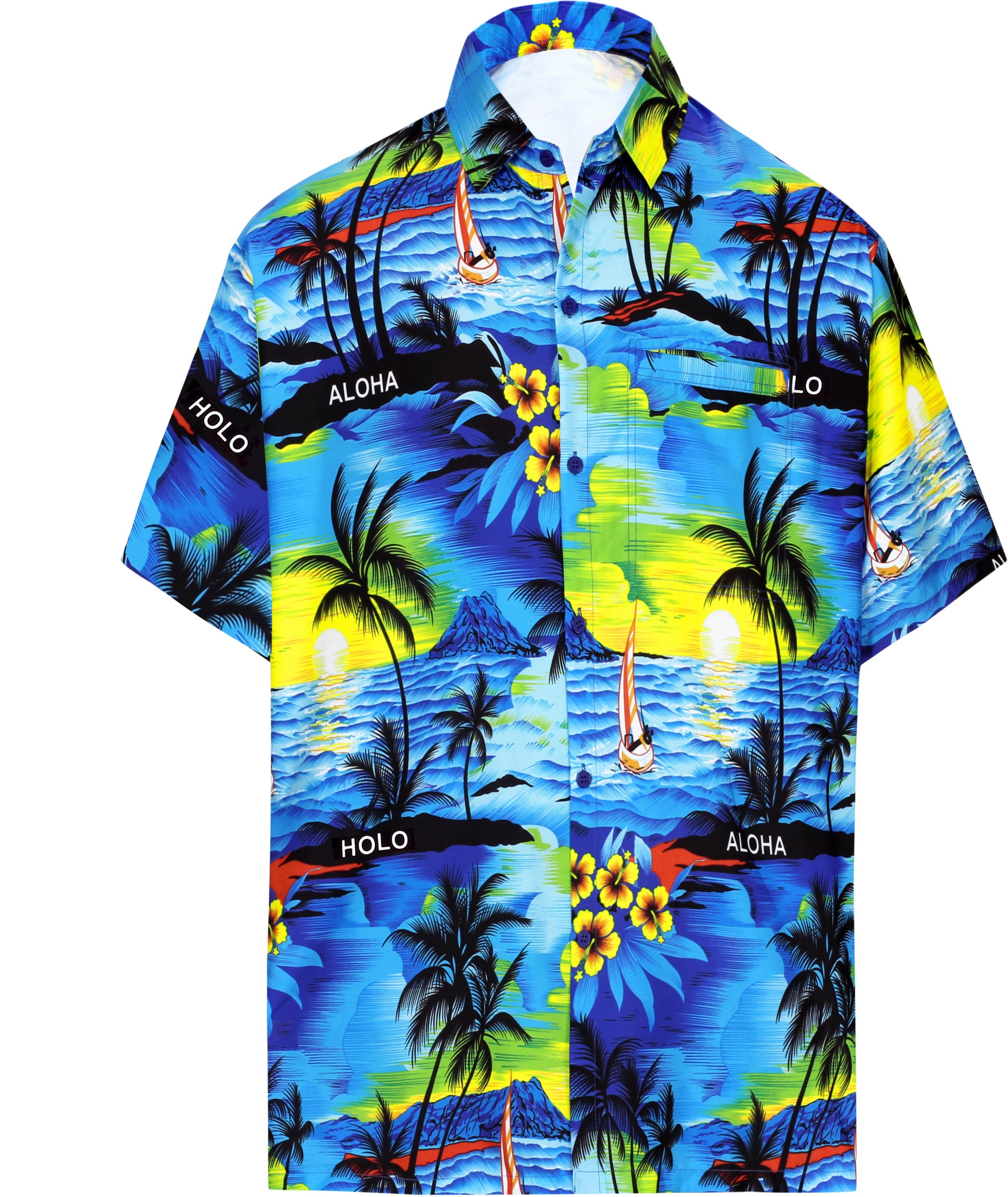 HAPPY BAY Men's Summer Beach Tropical Palm Tree Party Shirts ...