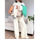 thumbnail image 2 of Conjunto de chándal de punto para mujer, suéter de cuello alto y Pantalones rectos para correr, otoño e invierno, 2 piezas, 2 of 5