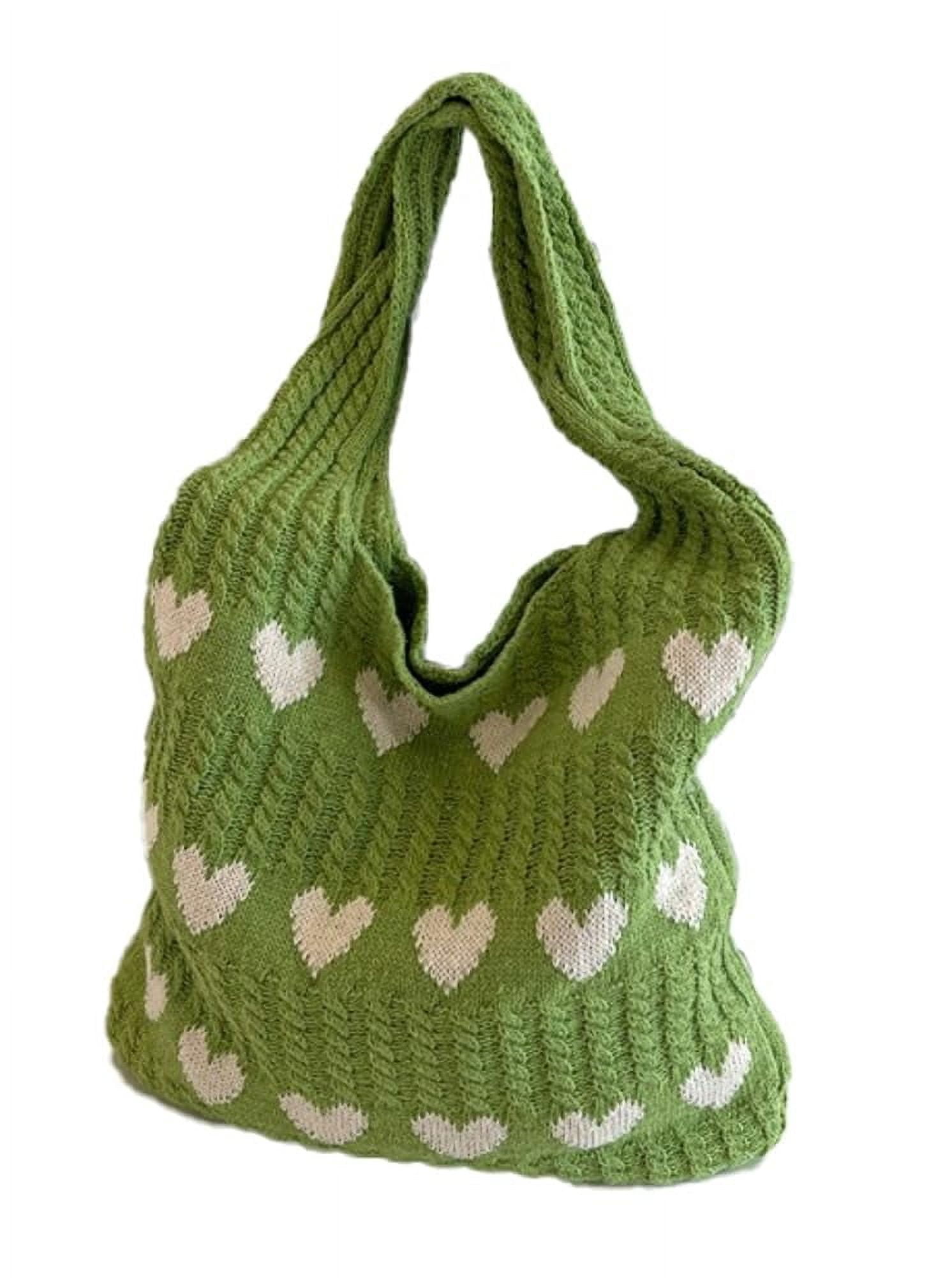 Crochet Tote Shoulder Bag for Women. Large heart - shaped beach bag. Handmade knitted hobo bag