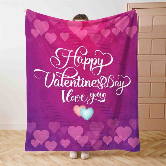 Cinvoph Heart Love Throw Blanket Super Soft Warm Throw Decorative Valentine’s Day Gift Washable Cozy Throw for Women Wife Mom Girlfriend Sister Her 51"x39"