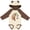 Natural & Brown w Ears, variant on Inktastic I Live to Hug Cute Sloth on a Branch Boys or Girls Long Sleeve Baby Bodysuit
