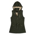 thumbnail image 1 of Ma Croix Womens Lightweight Hooded Vest Sherpa Lined Wind Resistant Sleeveless Vest, 1 of 3