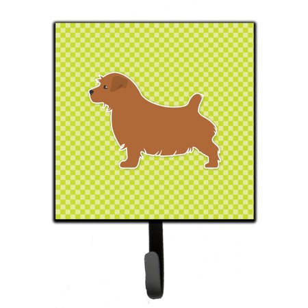 

Carolines Treasures BB3809SH4 Norfolk Terrier Checkerboard Green Leash or Key Holder 7Hx4.25W multicolor