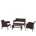 thumbnail image 1 of Toytexx 4-Piece Patio Furniture Set, Rattan Wicker Outdoor Conversation Set with Sofa & Chairs-Brown, 1 of 8
