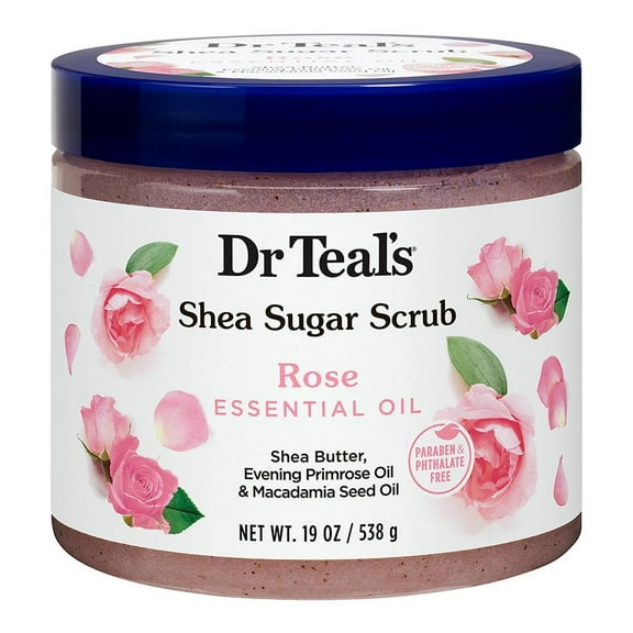 Exfoliante corporal Dr. Teal's Sugar Scrub manteca de karite y rosas 538 g