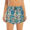 thumbnail image 2 of Xecao's Vintage Floral Butterflies for a double-layer running short for women, perfect for gym, tennis, and more, featuring a convenient pocket., 2 of 9