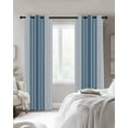 thumbnail image 3 of Blue Ombre Stripe Blackout Curtains 96 Inches Long for Bedroom, Farmhouse Simple Striped Thermal Insulated Room Darkening Black Out Window Curtain Panels Grommet Drapes for Living Room, 3 of 8