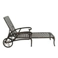 thumbnail image 3 of Hassch Outdoor Chaise Lounge Chair, Cast Aluminum Leisure Chair with 3-Position Adjustable Backrest for Patio, Garden, Backyard, Bronze, 3 of 10