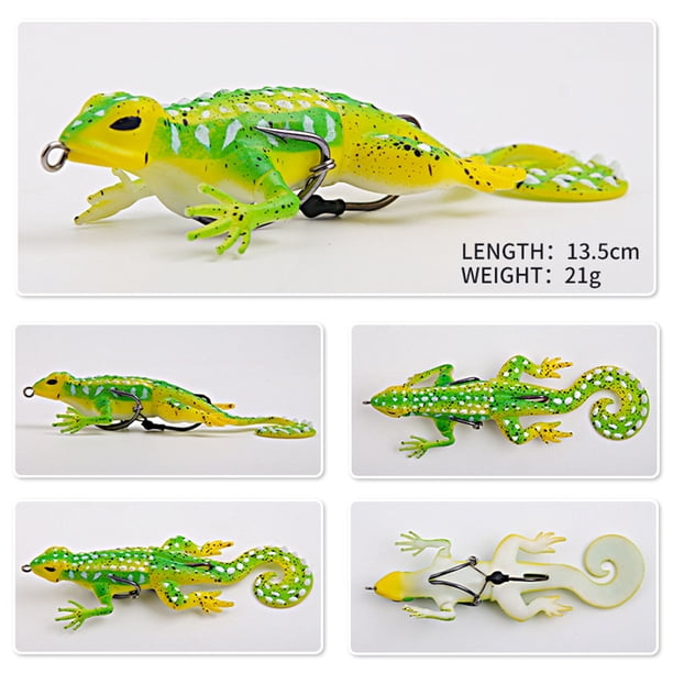 Señuelo Blando Pesca Silicona 13 5 Cm/21g Swimbait Flotante Gecko (punto) Blanco