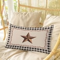 thumbnail image 4 of Western Texas Star Retro Pillow Covers, Linen Long Throw Pillow Case, Rustic Vintage Berry Black Beige Plaid Holiday Pillow Protector Decorative Cushion Cover for Living Room/Bedroom 20" x 36", 4 of 8