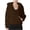 Brown, variant on Women's Plus Size Side Slit Hoodie Pullover Long Sleeve Autumn Comfort