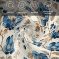 thumbnail image 6 of Blue Flowers Cloth Napkins, Spring Floral Brown Leaves Botanical Retro Beige Washable and Reusable Dinner Napkins Set of 4, Table Napkin for Kitchen Party Birthday Wedding Hotel Housewarming 20"x20", 6 of 9
