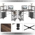 thumbnail image 4 of Bureau d'Ordinateur Industriel avec Étagères de Rangement, Bureau de 47 "52" avec Bibliothèque, Bureau d'Étude Moderne Simple, Table de Travail pour Ordinateur Portable pour Bureau à Domicile, Montage Facile (52 Pouces), 4 of 7