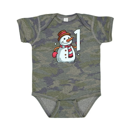 

Inktastic 1st Birthday Snowman Gift Baby Boy or Baby Girl Bodysuit
