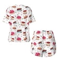 thumbnail image 6 of Wukai Birthday Cake Women's Pajama Set,Short-Sleeve Top and Shorts with Elastic Waistband and Pockets for Loungewear, Yoga, and Casual Wear-Small, 6 of 8
