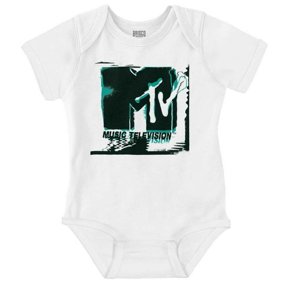 Retro MTV Electric Static Logo Romper Boys or Girls Infant Baby Brisco Brands NB