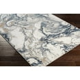 thumbnail image 4 of Hauteloom Marble Swirl Collection Abstract Coastal Living Room Bedroom Dining Room Area Rug - Modern Contemporary Bohemian - Grey, Beige, Dark Blue, Brown - 7'10" x 10', 4 of 7