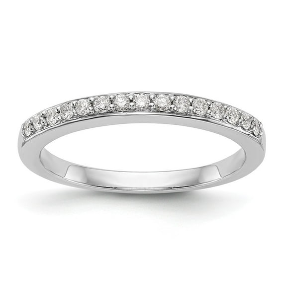 14K White Gold Ring Band Wedding Diamond Round , Size 7