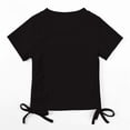 thumbnail image 5 of Tisuna Little Girls Summer T Shirt Solid Color Short Sleeve Crew Neck Tops Breathable Lightweight Girls Holiday School Playwear Shirts Size 5-6 Years Black, 5 of 5
