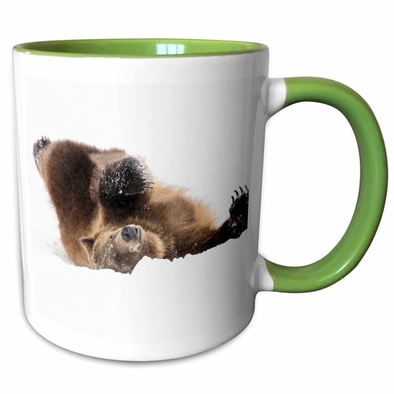 3drose, Captive Grizzly Bear, West Yellowstone, Montana, Usa, 11oz Two-tone Green Mug