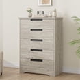 thumbnail image 1 of Cómoda Moderna de Madera con 5 Cajones, Cómoda con Tiradores Empotrados Integrados, Gabinete de Almacenamiento de Parte Superior Ancha con Anti-vuelco, para Recámara, Sala de Estar, Pasillo, Cuarto, 1 of 6