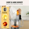 thumbnail image 3 of KFFKFF Food Processor Vegetable Chopper for Mixing Slicing Kneading 14-Cup 600W, 3 of 9