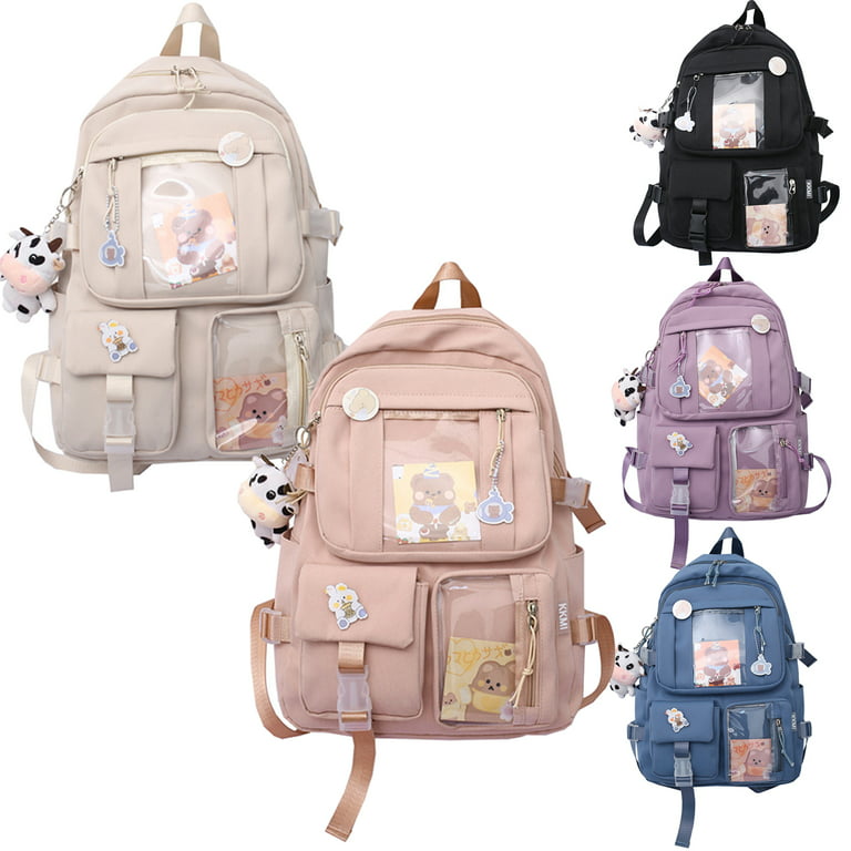 Minicloss Kawaii School Backpack with Cute Accessories Gift for Girls Teens - Purple, Girl's, Size: One Size