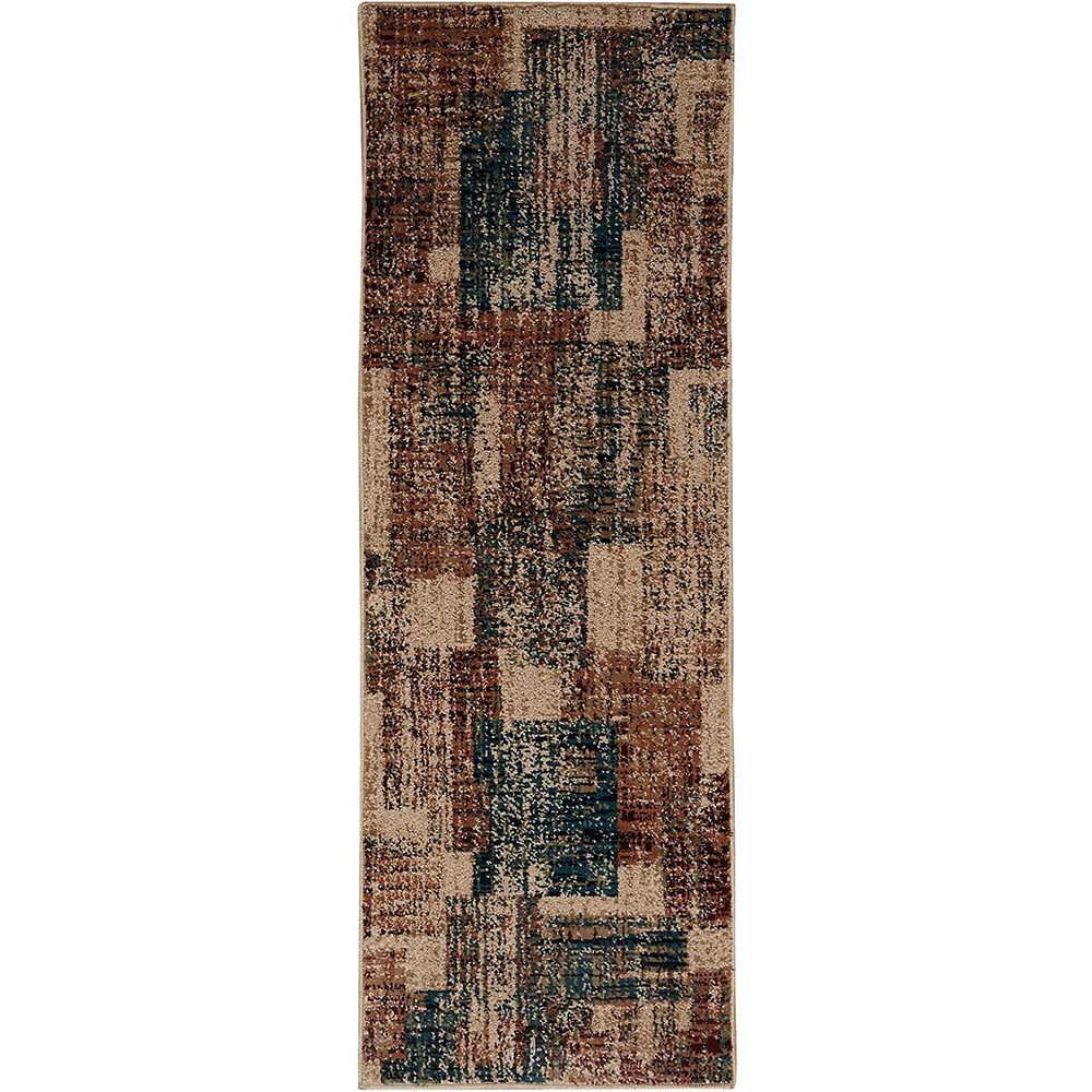 Mainstays Abstract Tile Runner, Madder Brown, 1'8" x 5' Carpet