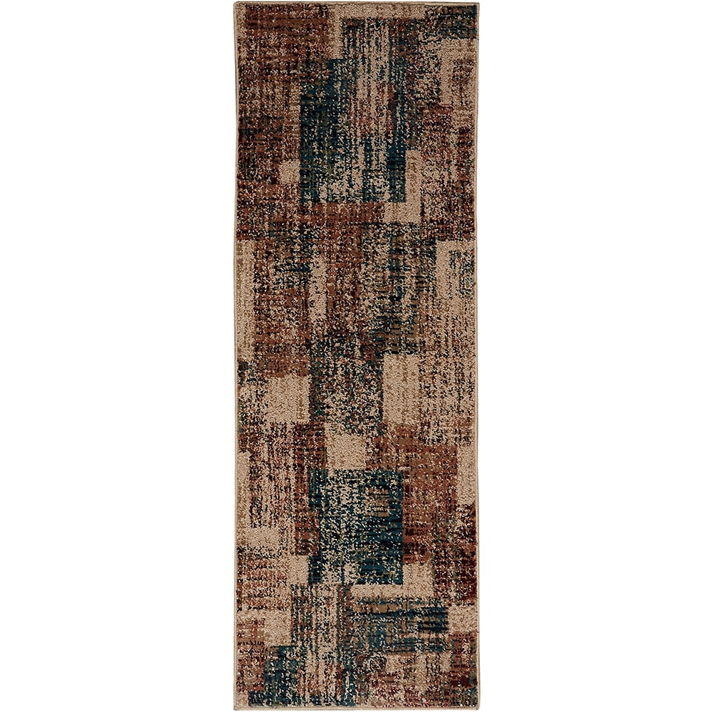 Mainstays Abstract Tile Runner, Madder Brown, 1'8' x 5' Carpet