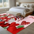 thumbnail image 4 of Valentines Area Rug 5x7 FT, Non Slip Bedroom Throw Carpet, Red Love Heart Botanical Gnomes Pink Washable Soft Floor Carpet Non-Shedding Rug for Dining Room Bedside Classroom Desk, 4 of 9