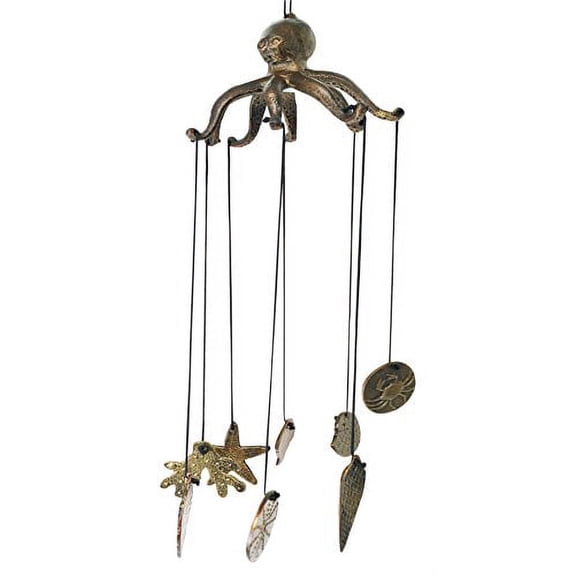 Aluminum Coastal Sea Giant Octopus Kraken Resonant Relaxing Wind Chime Patio Garden Decor