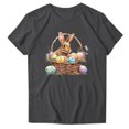 thumbnail image 2 of Lydiaunistar Hauts Grande Taille pour Femmes Printemps Vintage Humour Imprimé Manches Courtes Col Rond T-Shirt Léger Extensible Décontracté pour Femmes Gris, 2 of 3