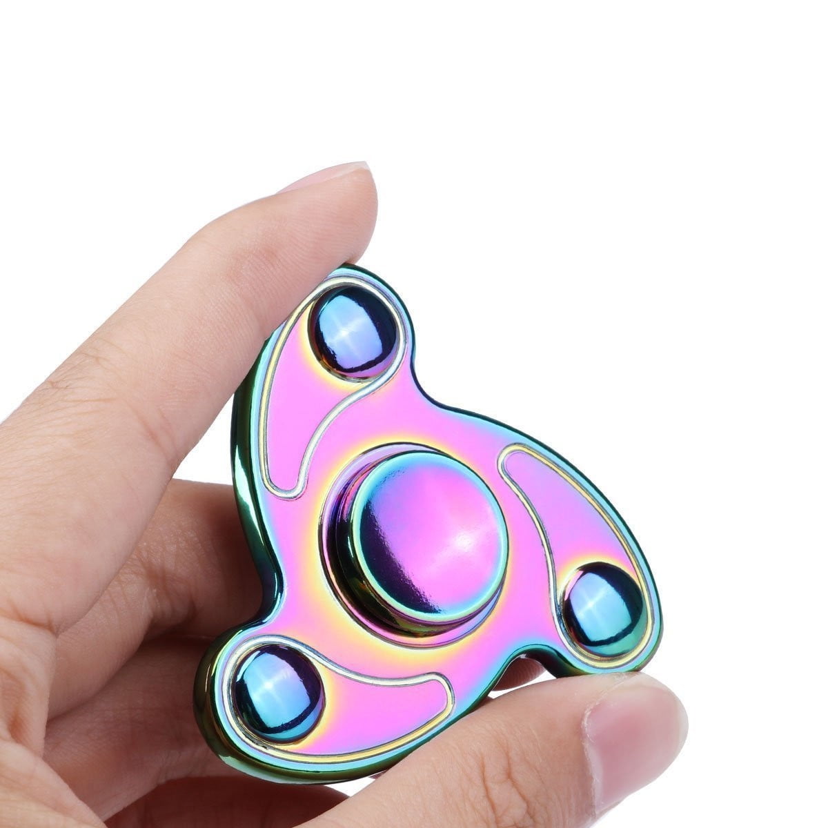 Transparent Crystal LED Fidget Hand Spinner Rainbow EDC Finger Focus Kids Gyro 
