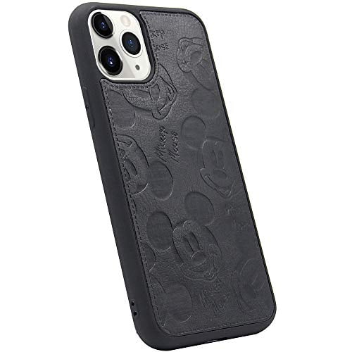 Mc Fashion Iphone 11 Pro Max Case Cute Cartoon Mickey Mouse Solid Color Faux Pu Leather Full Body Protective Skin Soft Tpu Case For Apple Iphone 11 Pro Max 6 5 Inch Black