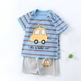 thumbnail image 2 of Bovxnpu Boys Girls Pajamas, Boy's Cotton Short Sleeve T-Shirt and Short Set, Children's Summer Thin Home Clothes Cute Printed T-shirt+shorts Casual Two-piece Set 6-9 Months, 2 of 4