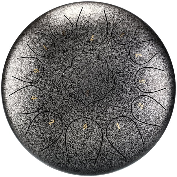Tambor de lengua de acero Irfora Tambor de lengua de acero de 12 pulgadas y 13 tonos Mini tambores de mano con baquetas Instrumentos musicales de percusión Irfora Tambor de lengua de acero