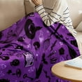 thumbnail image 3 of Halloween Blanket Haunted Halloween Throw Blankets Black Spider Webs Moon Dreamcatcher Flannel Halloween Blankets and Throws, 3 of 5