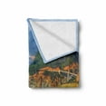 thumbnail image 2 of Big Sur Soft Flannel Fleece Throw Blanket, Photo of an Aerial Vista Scene of California Coast High Mountains, Cozy Plush for Indoor and Outdoor Use, 60" x 80", Sea Blue and Multicolor, by Ambesonne, 2 of 6