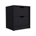 thumbnail image 3 of Nightstand with 2 Drawers, 19 Inch Bedside Table, Black - Modern End Table with Easy Pull-Out Drawers for Bedroom, Living Room, 3 of 7