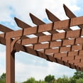 thumbnail image 4 of VEIKOUS 12' X 16' Outdoor Cedar Wood Pergola Flat Roof W/ Grape Trellis for Patio, Garden, 4 of 12