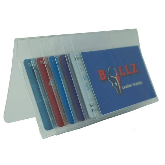 Set of 2 Heavy Duty Vinyl Plastic Secretary Inserts for Long Wallets- 6 Pages